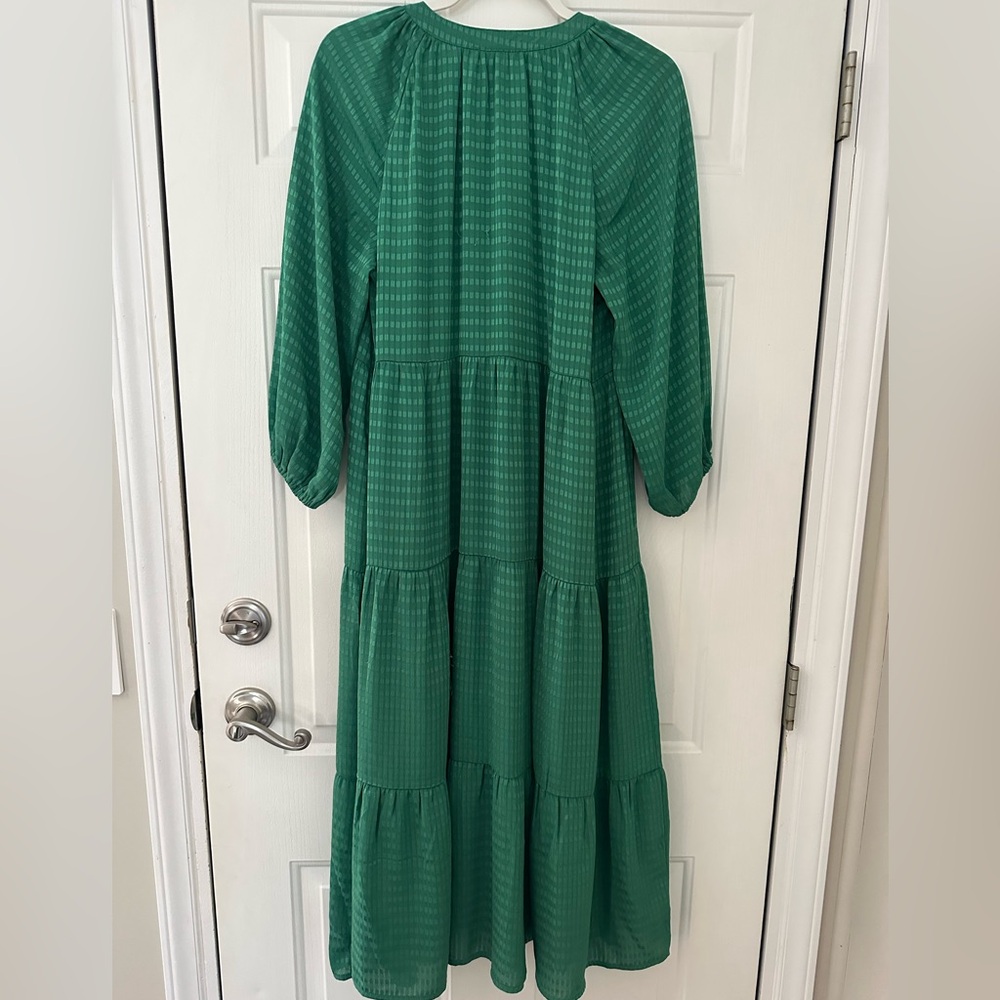 Entro Green Tiered Midi Dress Size Small - Picture 9 of 10